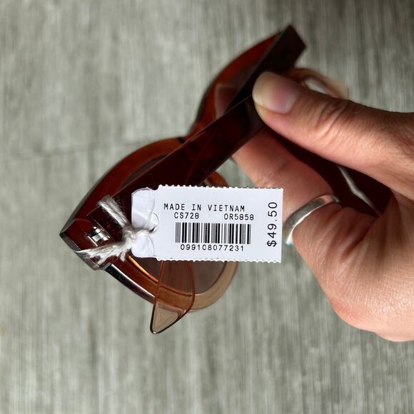 J. Crew Brown Clear Ombré Oversized Square Frame UV Protection Sunglasses NWT